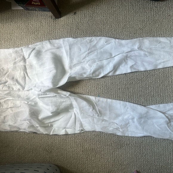 White Linen Pants - Picture 2 of 3